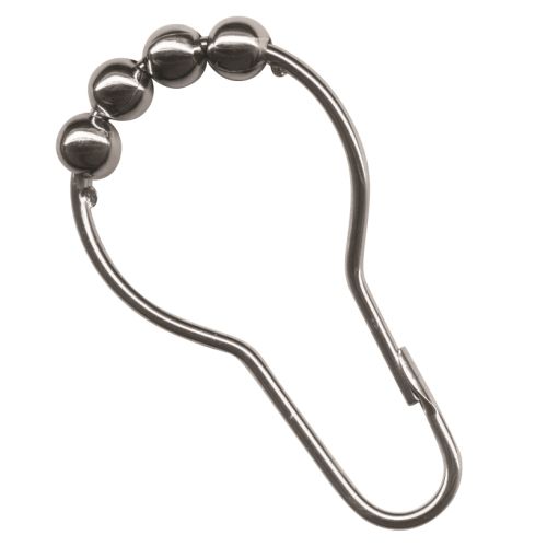 Shower Curtain 4-Ball Roller Hooks, Stainless Steel